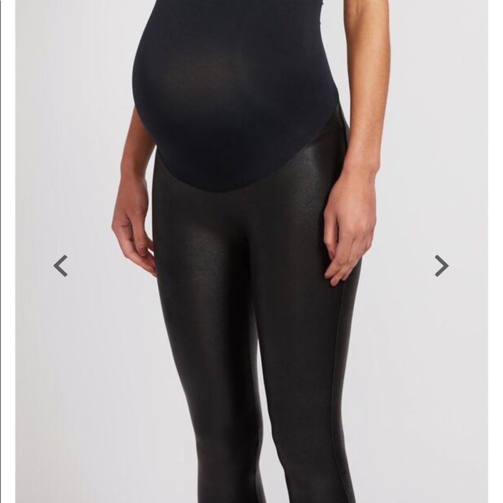 Spanx Secret Faux Leather Maternity Leggings
